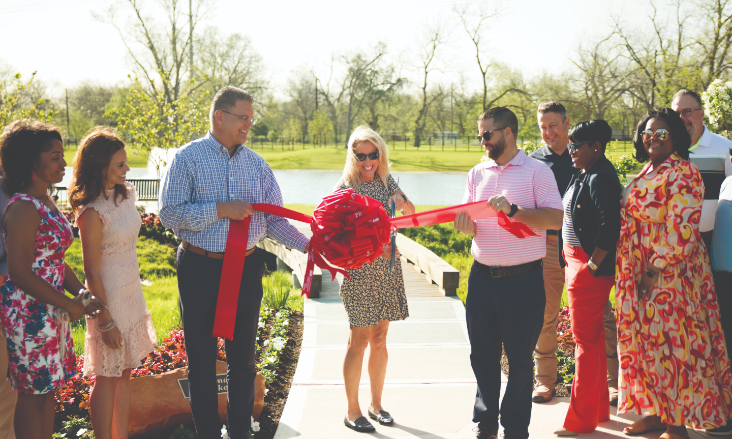 people at a ribbon cutting