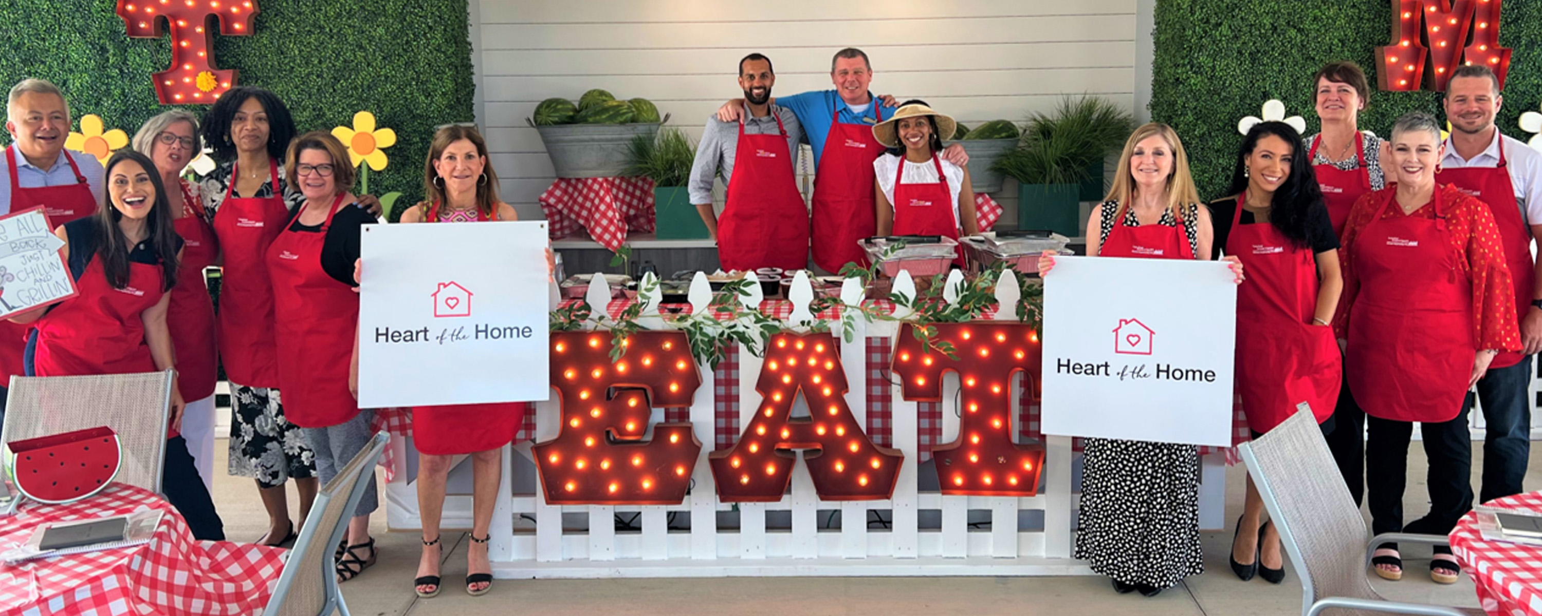 team at a cookout