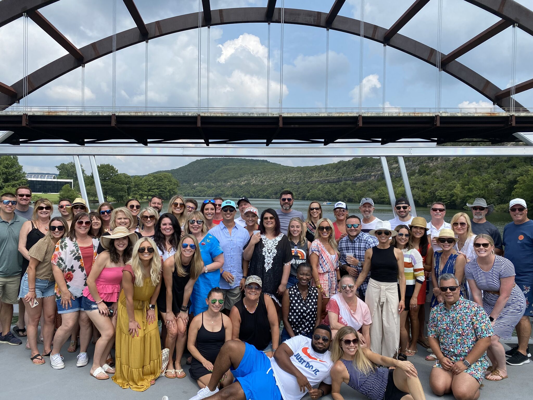 picture of the team underneath a bridge