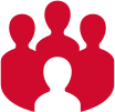 Round table meeting icon, marketing jobs, customer service jobs, accounting jobs