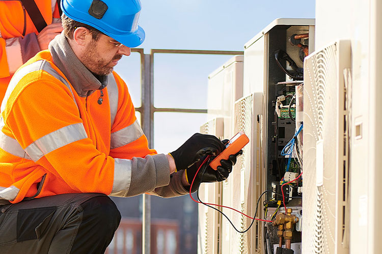 man testing a service