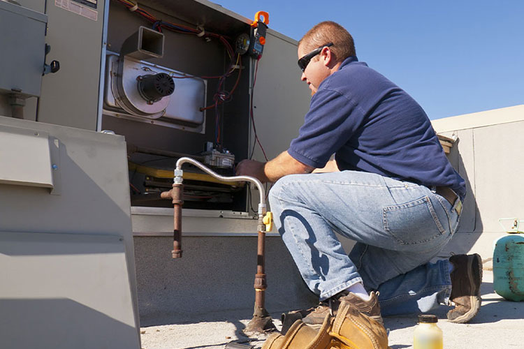 man working on hvac