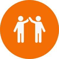 Pictoral icon depicting a high-five