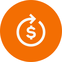 Pictoral icon depicting recurring money