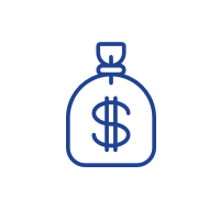 Pictoral icon depicting a bag of money