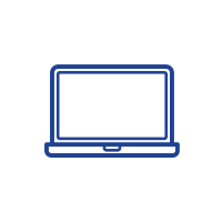 Pictoral icon depicting a modern laptop