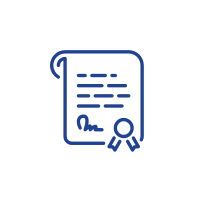 Pictoral icon depicting a certificate
