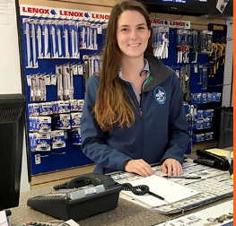 woman working at the counter