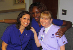 three women smiling