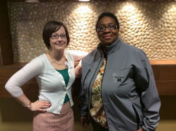 two women smiling