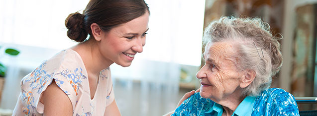 woman talking to a patient