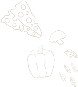 cheese block, bell pepper, and some garlic