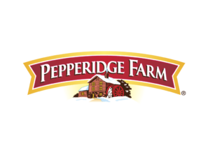 Pepperidge Farm logo featuring a red banner and snowy gristmill