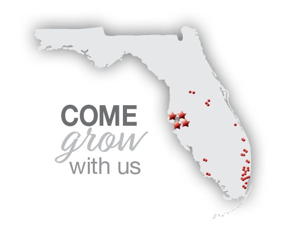 Come grow with us with state of florida map