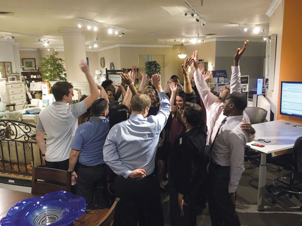 interns giving high five