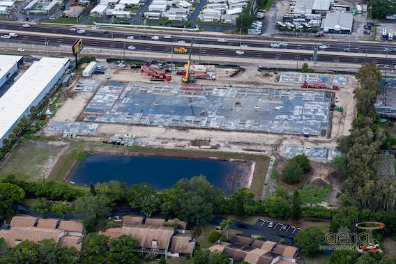 overhead view of construction site