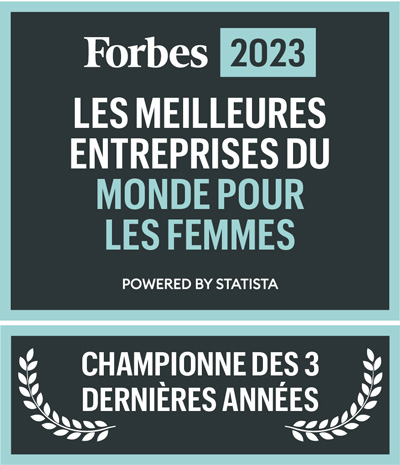 Les meilleures entreprises du monde pour les femmes - championne des 3 dernières années