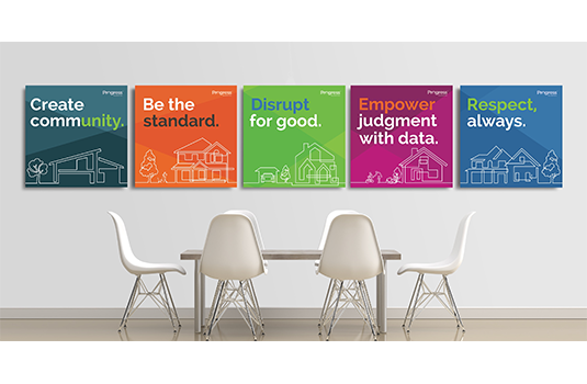 core values on office wall