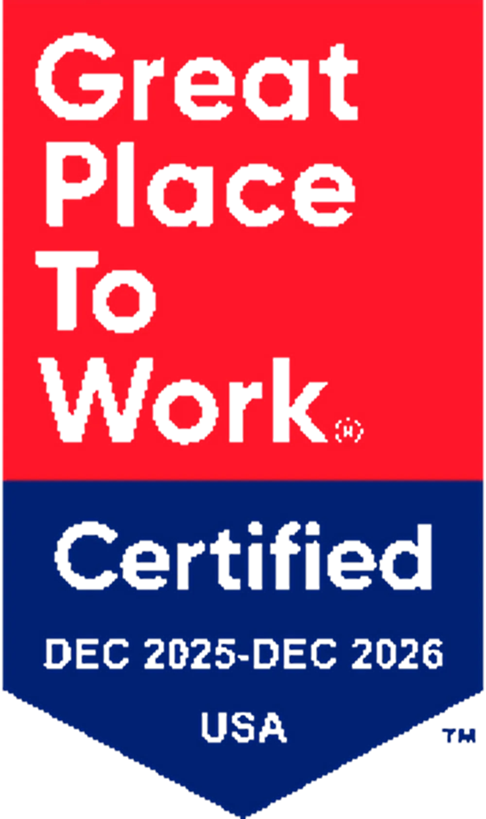 Great Place To Work - Certified DEC 2025 - DEC 2026 USA