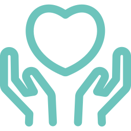 hands holding heart shape icon