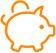 line drawing of a piggy bank