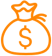 line drawing of a bag of money