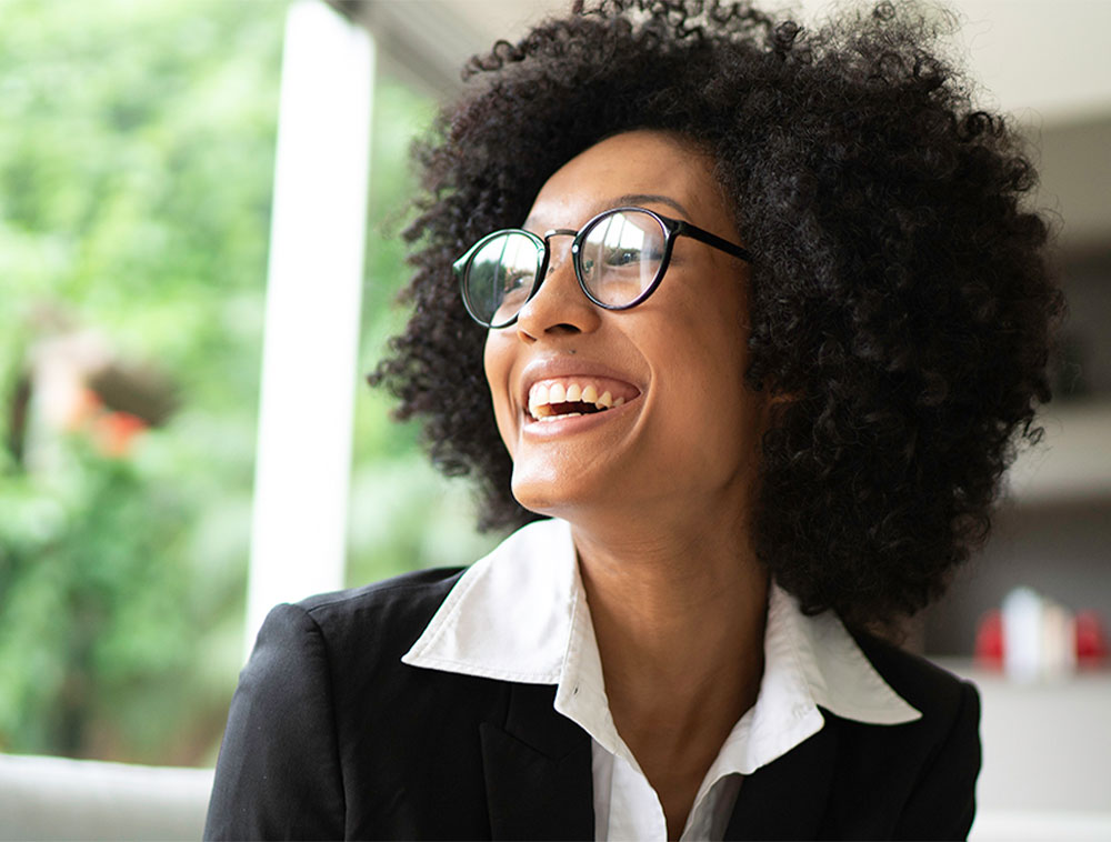 woman smiling