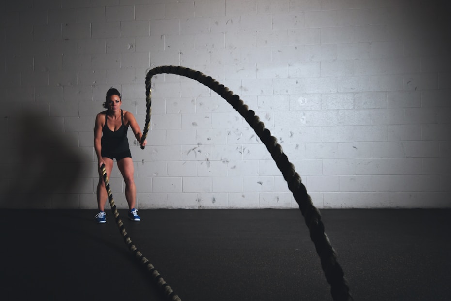 A woman working out in a gym